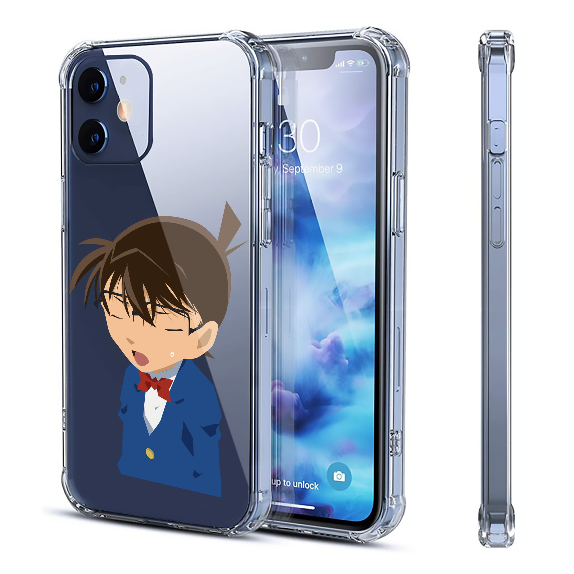 （画像用） 名探偵コナン 江戸川 コナン Detective Conan Conan Edogawa 【iPhone 12シリーズ対応】透明スマホケース（クリアソフトケース）
